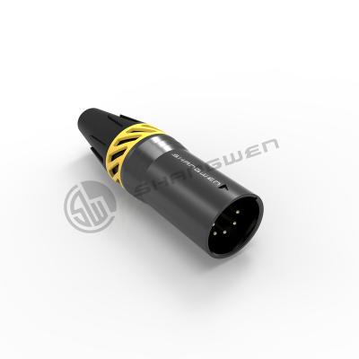 China Zinc Alloy Shell Black Waterproof 5 Pin Male Plug Outdoor Power Xlr Audio Male Connector for sale