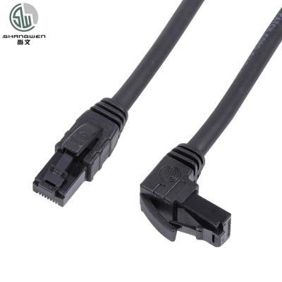 China Networking or Computer UTP Cat5e 90degree Angle RJ45 Connector Stranded Network Cable Terminal 8P8C Crystal Head Plug for sale