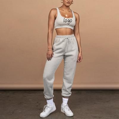 China Anti-pilling 2021 2 Piece Sweatpants Set Women Sweatpants Suits Women Dress Pants Two Piece Set for sale