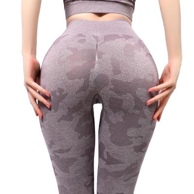 China Antibacterial Women Camouflage Yoga Gaiters Custom Ladies Activewear Yoga Pants Sports Quick Dry Pants for sale