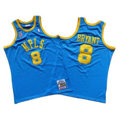 China 2021 New BRYANT 8# Wholesales Breathable Secret Embroidery Men's Blue Basketball Tank Tops for sale