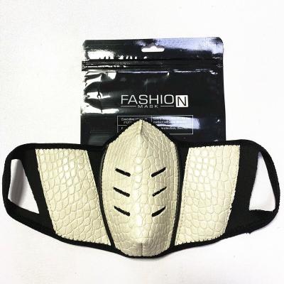 China PU Leather Reusable Winter Fashion Face Cover Washable Respirator for sale