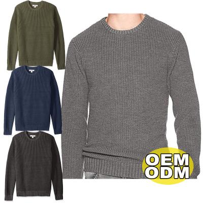 China OEM and ODM LOGO Men Designer Sweater Knitwear Anti-Wrinkle Custom Knitwear Winter Crew Neck Knitted Sweater 100%Cotton Thick for sale