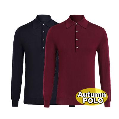 China Custom Made Autumn Knit Men's Woolen Polo Shirt Sweater Casual Pullover Sweater New Fashion Design Anti-wrinkle Long Sleeve for sale