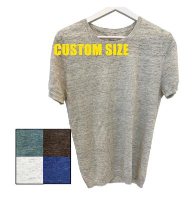 China Anti-Wrinkle 2022 Summer High-end Men's T-shirt Breathable Logo Size Knit Linen Cotton Plus Size Sporty Men's T-Shirts Custom Made for sale