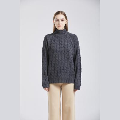 China wholesale Anti-wrinkle turtle neck ribbed knit sustainable quality stylish women sweater for sale