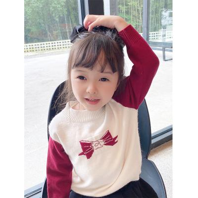 China New design Anti-wrinkle mohair hand knitted clothing letter kids pullover sweater for kids for sale