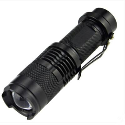 China Small LED Flashlight SK68 3W Focusable Camping Flashlight Tactical Portable 1AA Or 14500 Battery for sale