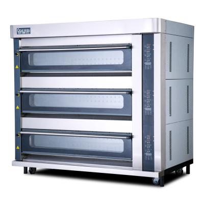 China Commercial Catering 3 Decks 12 Gas Bakery Equipment Industrial Bread Machine Deck Oven For Sale for sale