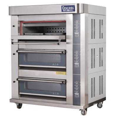 China Commercial Catering Equipment 3deck 6trays Digital Control Commercial Baking Luxury Gas Oven With Steam for sale