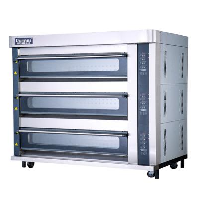 China Commercial Supply Bread Deck Gas Oven 3 Deck 9 Trays Bakery Baking Manufacturing Equipment for sale