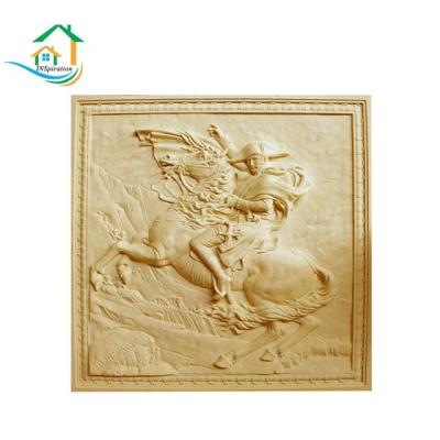 China Eco - Friendly Stone Sculpture Horse Relief Wall Art for sale