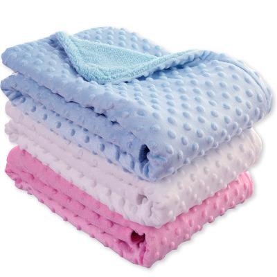 China Super Soft Fleece Baby Mink Blanket Throw Flannel China Polyester Anti-pilling Dot Toddler Blanket Minky Toddler Blanket for sale