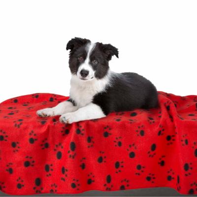 China Cozy Super Soft Sustainable All Season Multicolor Easy Care Cute 100% Polyester Fleece Custom Pet Blanket With Logo for sale