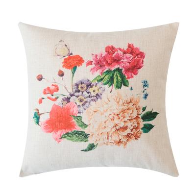 China Wholesale Custom Soft Modern Decorative Couch Sofa Bed Pillow Flower Factory Design 45x45cm Quality Cushion Cover 18 x 18 Inch Cotton Canvas Cushion for sale