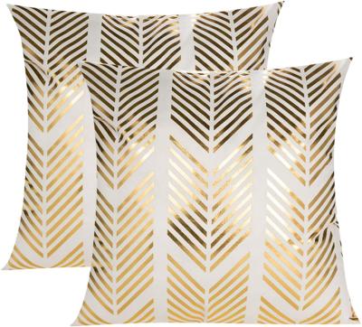 China SS Flame Retardant Gold Foil Printing Cushion Cover Gold Silver Decorative Pillow Covers Gold Stamping Velvet Customized Pillow Cover for sale