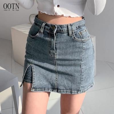 China FB Faldas All-match OOTN High Street New Arrivals Women Side-slit Design Friends Breathable Denim Fashionable FB Mini Skirts for sale