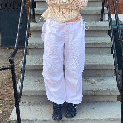 China OOTN Y2K Fashion Vintage Breathable Casual Chic Solid Pants Loose Leg Pants Women Wide Leg Punk Joggers Streetwear Sweatpants for sale