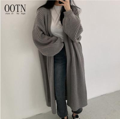 China Solid Breathable Jumper Korean Fashion Clothes Women Oversized OOTN Tops Mujer Vintage Sweater Loose Coat Casual Knitted Cardigan Long for sale