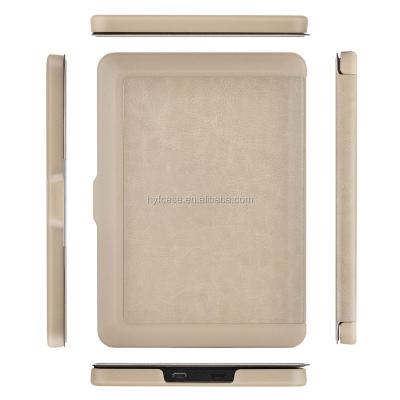 China Ultra thin 6 inch e-reader leather cover case for light up paperlwhite, leather case for light up paperwhite with logo for sale