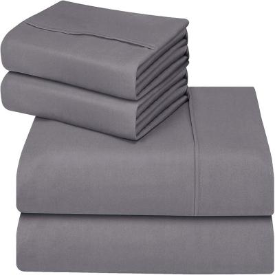 China Simply 1800 Series Collection Double Sides Brushed Microfiber Sheets White Color for sale