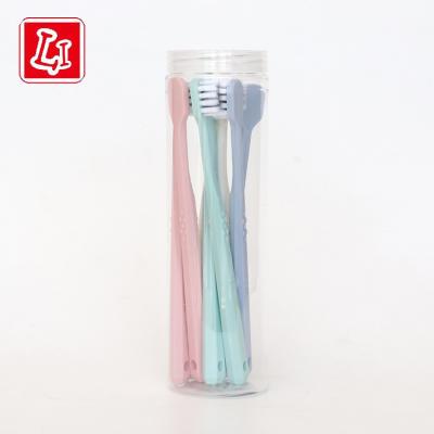 China Household Boxed Toothbrush Set Adult Soft Color Bristle Toothbrush Family Disposable for sale