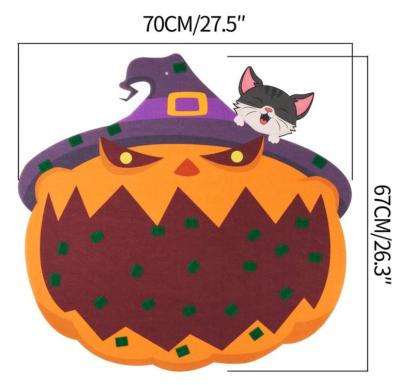 China 70*67cm Felt Lovely Halloween Party Decor Pumpkin Bean Bag Toss Hanging Game for sale