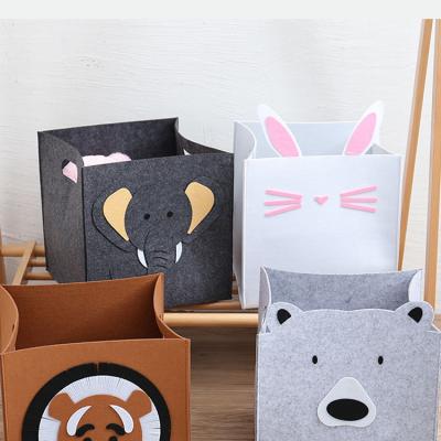 China Factory Direct Selling Durable Household Decoration Foldable Felt Toy Storage Basket for sale