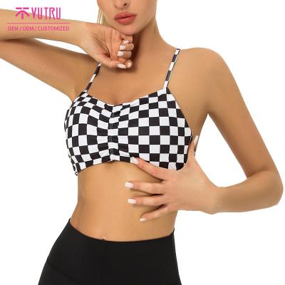 China New Design Viable Teen Yoga Back Sexy Yoga Cross Wholesale High Print Logo Print Sport Bra Support for sale