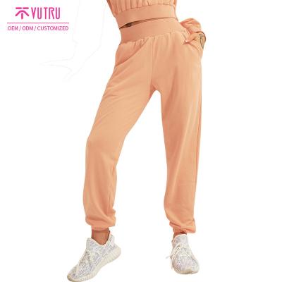 China Anti-Wrinkle Candy Color Cotton Woman Workout Sport Jogger Running Sweatpants Loose Sweatpants for sale