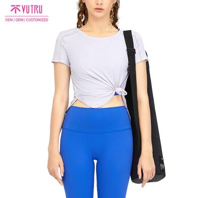 China Lady Custom T Top Woman QUICK DRY Athletic Sport Slim Fit Women's Yoga Shirt, New Hot Seller Yoga Top For Gym Woman for sale