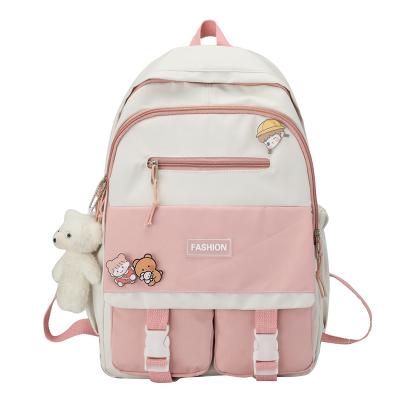 China Set Harajuku Women Laptop Backpack Waterproof Canvas School Bags For Teenage Girls Kawaii College Student Kids Book Bag 2021 Backpack for sale