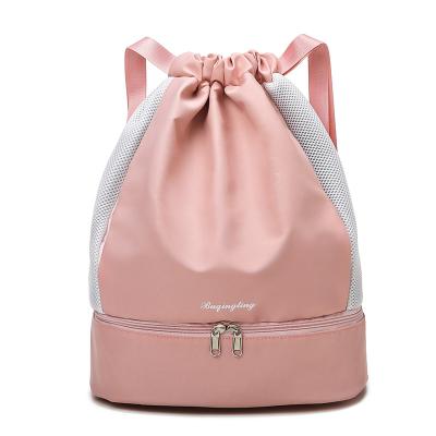 China Gym Exercise Beach Waterproof Drawstring Shoes Compartment Bag Dry Wet Separation Fitness Backpack Women Yoga Duffle Gym Swimming Bag for sale