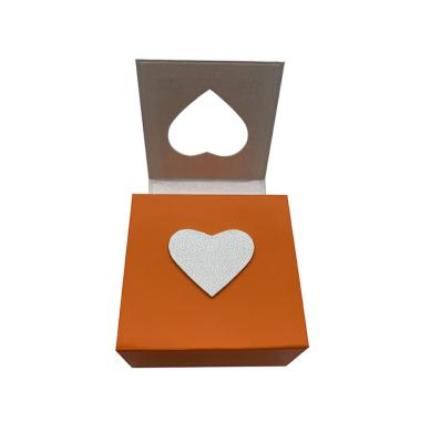 China Gift & Custom Craft Logo Heart-Shaped Cardboard Wedding Rings Box for sale