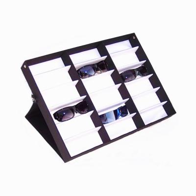 China Sunglasses display box leather folding sunglasses display box for sale