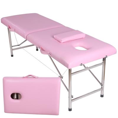 China Direct selling modern foldable lift massage table stainless steel beauty spa portable massage bed for sale