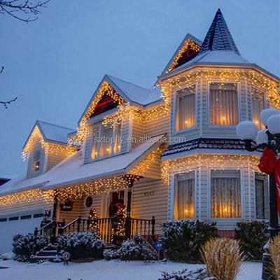 China Outdoor Eaves Christmas Holiday Lighting Garland LED Icicle String Light For House Decoration for sale