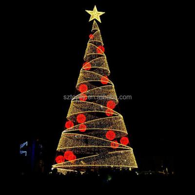 China 2022 LED Mall Metal Christmas Trees Hot Selling Giant Spiral Christmas Tree Decoration for sale