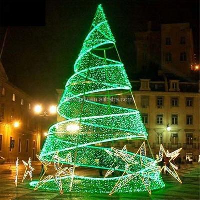 China Giant Commercial Outdoor Mall Plaza Christmas Tree Pattern Lighting LED Spiral Christmas Tree for sale