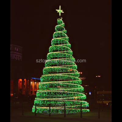 China 2022 Mall Square Decoration Waterproof Outdoor Pre Lit Christmas Tree 8m LED Spiral Christmas Tree for sale