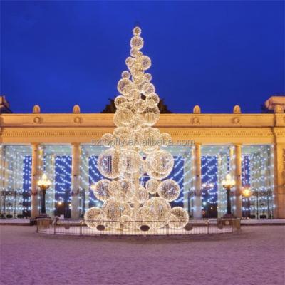 China Mall 2022 Recommend Product 3M Outdoor Ball Tree Warm White LED Lighted Ball Tree For Christmas New Year Decoration for sale