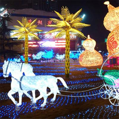 China Outdoor Lighting Decorative LED Tree RGB Color Changing 10ft Life Size Led Artificial Coconut Palm Tree Light for sale