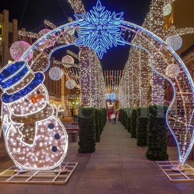 China New Design Christmas Commercial Street Decoration Usage Colorful Pattern Lighting LED Arch Pattern Lights for sale