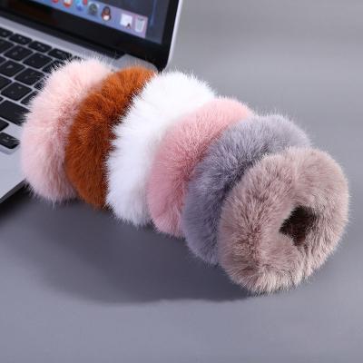 China Elegant Charm Fashion Autumn Winter Colorful Plush Hair Ring Women Simple Elastic Hair band for sale