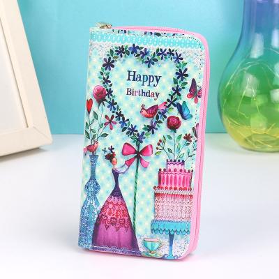 China Fashion Waterproof Birthday Back To School New Year Gift Purse PU Pen Phone Bag Wallet for sale