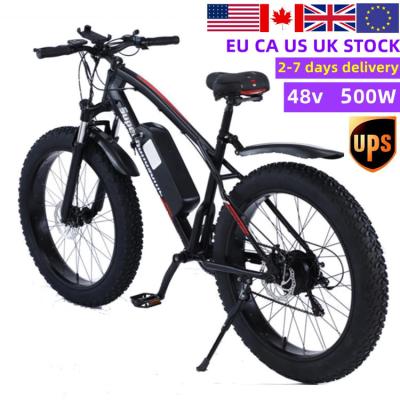 China Aluminum alloy USA warehouse fat tire electric bike with free shipping 48v 500w fat mountain ebike for sale