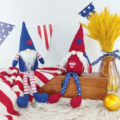 China Trend modern factory hot sale Independence Day toll fabrics and lace up doll Independence Day gnomes for sale