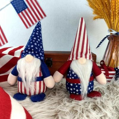 China Hot Sale Joy Red Blue 4th of July Old Man Gnome National Day Doll Faceless Decoration Modern Trend for sale