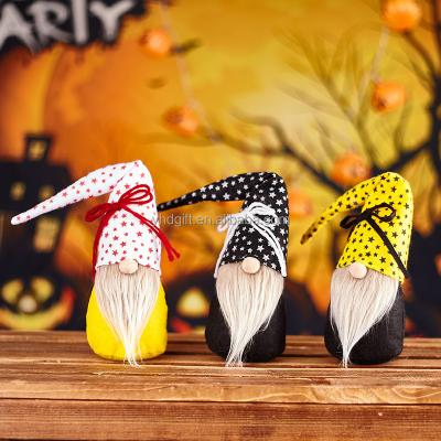 China 2022 Party Decoration Halloween Monster Broomstick Hat Witch Halloween Gnome Ornament Dwarf New for sale