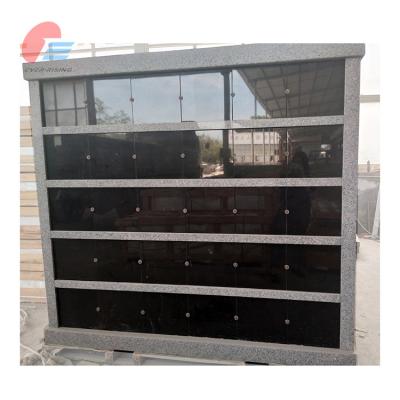 China Modern Gray Granite Rectangle Columbarium Funeral Monument for sale